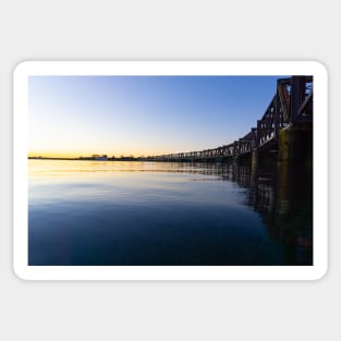 Sweeping lines of Tauranga's historic railway bridge Sticker